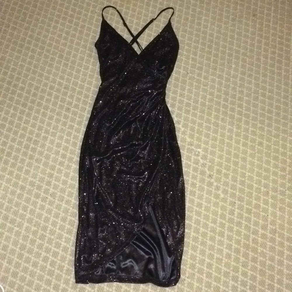 Black sparkly fabric dress